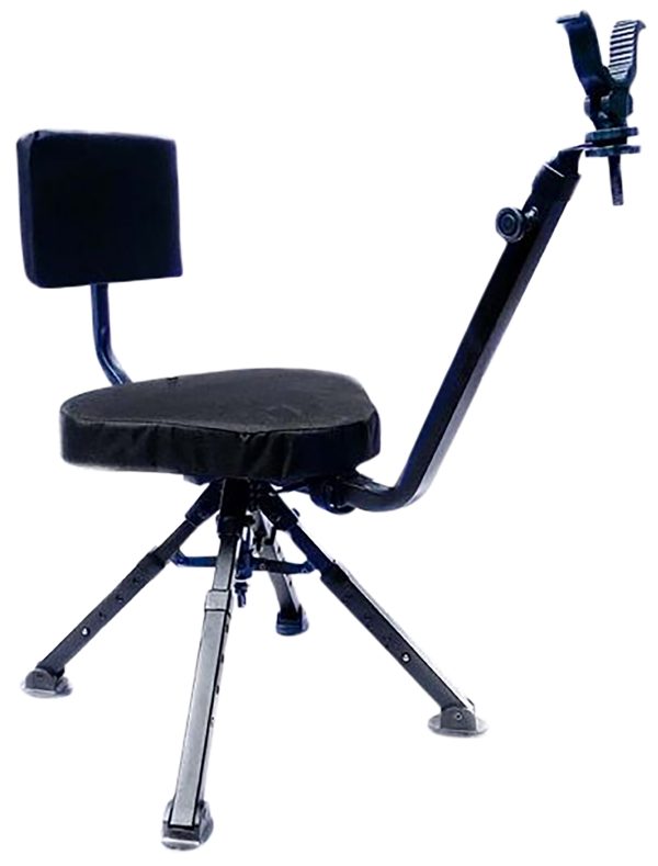 "BenchMaster BMGBSC2 Ground Hunting Shooting Chair 4 Leg Rotating Steel Black"