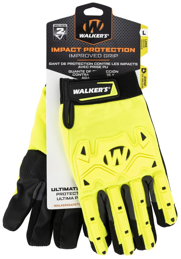 "Walker's GWPSFHVFFPUIL2SM Cold Weather Impact Protection Black/Yellow Synthetic Leather Small"