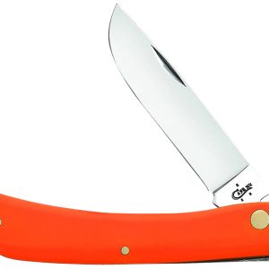 "Case 80512 Sod Buster  3.30 Folding Skinner Plain Mirror Polished Tru-Sharp SS Blade, Smooth Orange Synthetic Handle"
