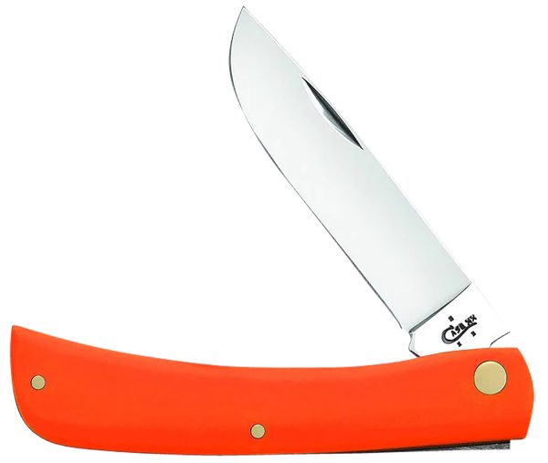 "Case 80512 Sod Buster  3.30 Folding Skinner Plain Mirror Polished Tru-Sharp SS Blade, Smooth Orange Synthetic Handle"