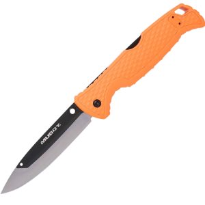 "Muddy MUD-FL-35RB5PZ SWAP Replace-A-Blade 3.50 Folding Drop Point Plain 420J2 SS Blade, Blaze Orange Textured GFN Handle, Includes Lanyard/Pocket Clip, 3 Replacement Blades"