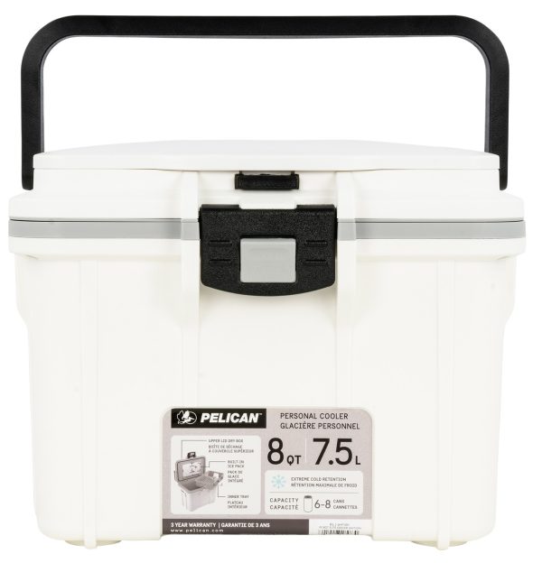 "PELICAN 8Q-1-WHTGRY 8QT ELITE COOLER WHT/GRY"