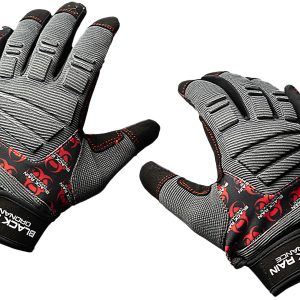 "Black Rain Ordnance TACTGLOVEGRY/BLK/RD Tactical Gloves  Black/Gray/Red Small Velcro"