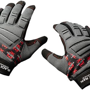 "Black Rain Ordnance TACTGLOVEGRY/BLK/RDXL Tactical Gloves  Black/Gray/Red XL Velcro"