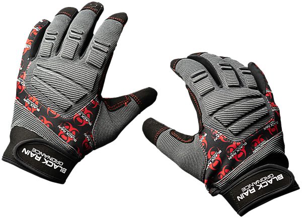"Black Rain Ordnance TACTGLOVEGRY/BLK/RDXL Tactical Gloves  Black/Gray/Red XL Velcro"