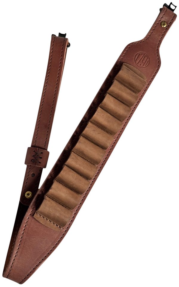 "1791 Gunleather HNTASLRBRWA Hunt Ammo Sling Oiled Brown Leather 32 to 37 OAL Rifle"