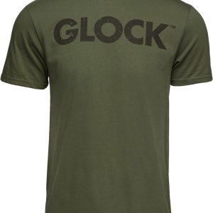 "Glock AP96157 Caliber Tee  Military Green Ringspun Cotton Short Sleeve Medium"