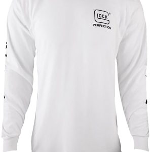 "Glock AP96092 Perfection Long Sleeve Tee White Pre-Shrunk Cotton Long Sleeve Small"
