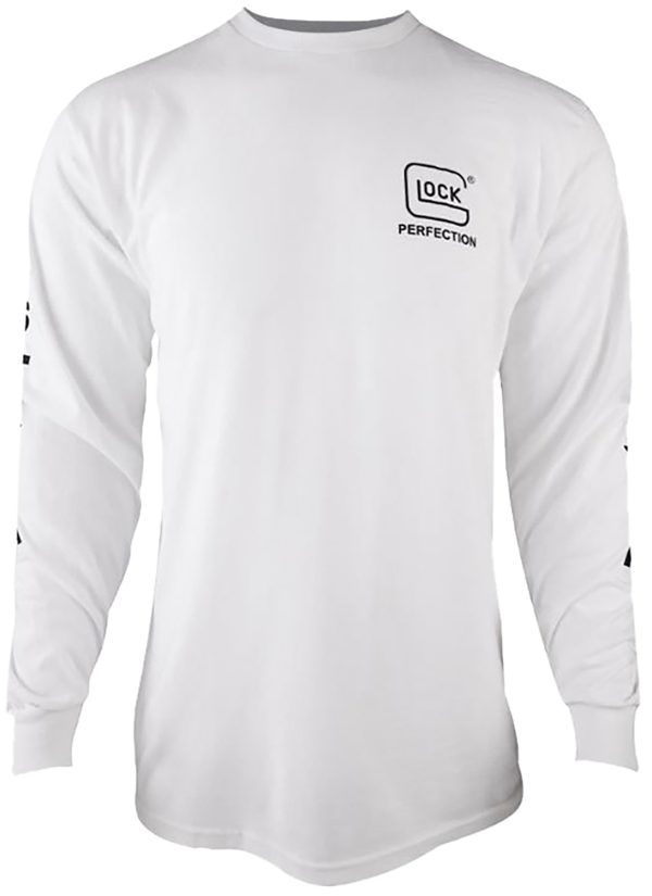 "Glock AP96092 Perfection Long Sleeve Tee White Pre-Shrunk Cotton Long Sleeve Small"