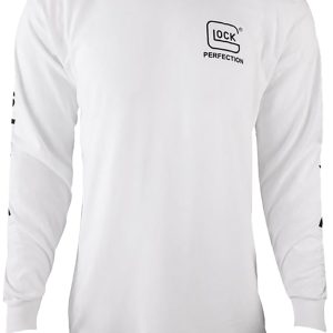 "Glock AP96094 Perfection Long Sleeve Tee White Pre-Shrunk Cotton Long Sleeve Large"