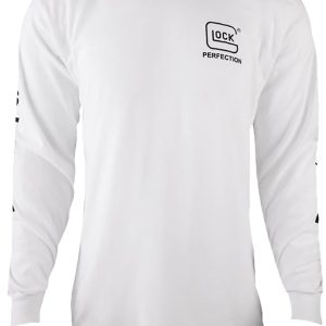 "Glock AP96095 Perfection Long Sleeve Tee White Pre-Shrunk Cotton Long Sleeve XL"