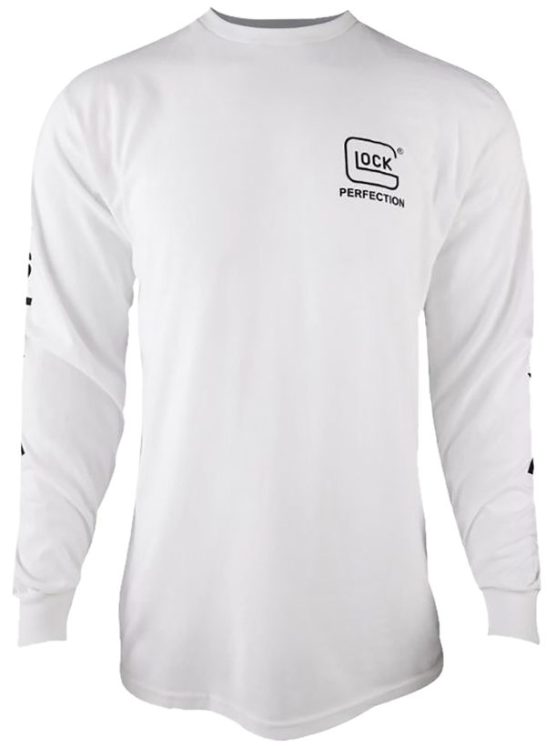 "Glock AP96095 Perfection Long Sleeve Tee White Pre-Shrunk Cotton Long Sleeve XL"