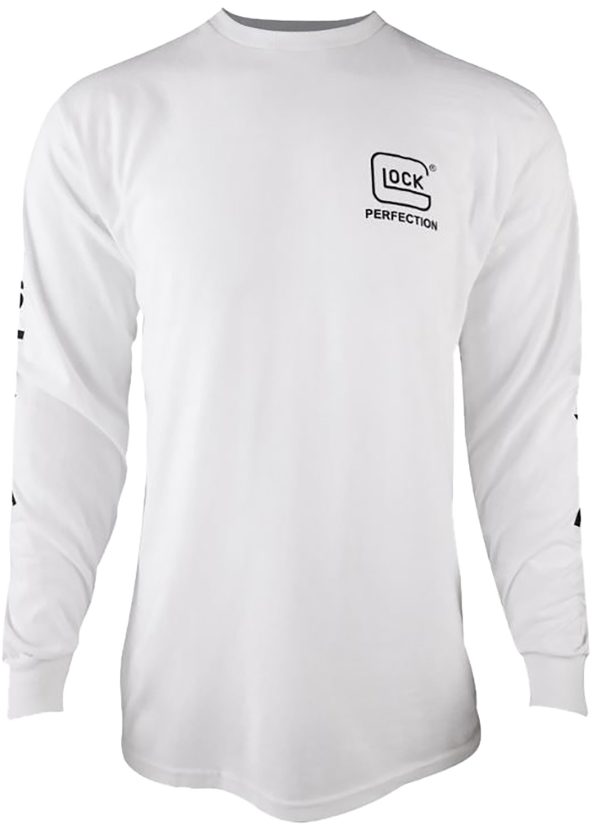 "Glock AP96097 Perfection Long Sleeve Tee White Pre-Shrunk Cotton Long Sleeve 3XL"