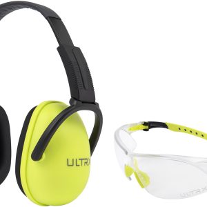 "Allen 4176 Sound Blocker Ear & Eye Protection Combo 23 dB Lime Green Youth"