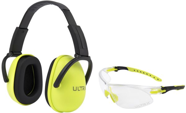"Allen 4176 Sound Blocker Ear & Eye Protection Combo 23 dB Lime Green Youth"