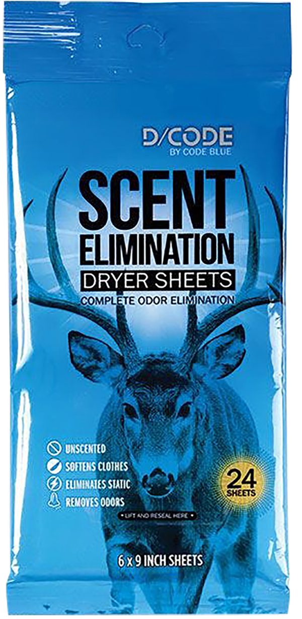 "Code Blue OA1319 Scent Elimination Dryer Sheets Unscented 24 Sheets"