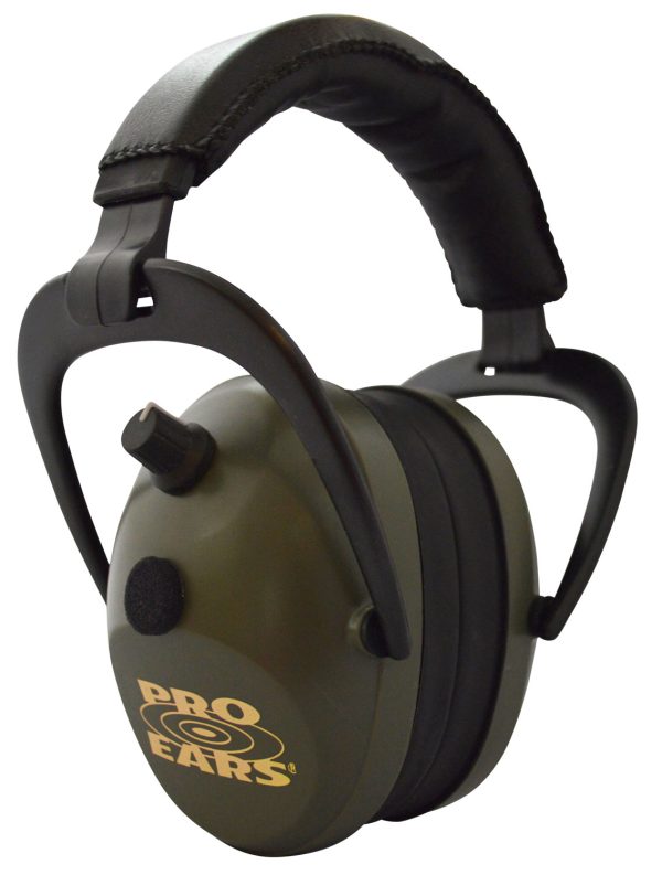 "Pro Ears PEG2SMG Gold II 26 Electronic Muff 26 dB Over the Head Black/Green Adult 1 Pair"