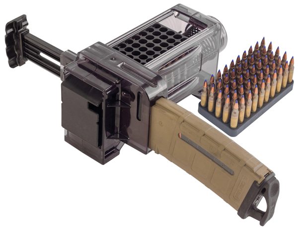 "Caldwell 397488 Magazine Charger  223 Rem/204 Ruger/300 BO/5.56x45mm NATO 50rd Compatible w/AR-15 Magazines Smoke Polycarbonate"